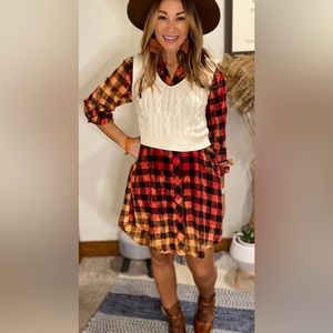 Plaid oversized button up